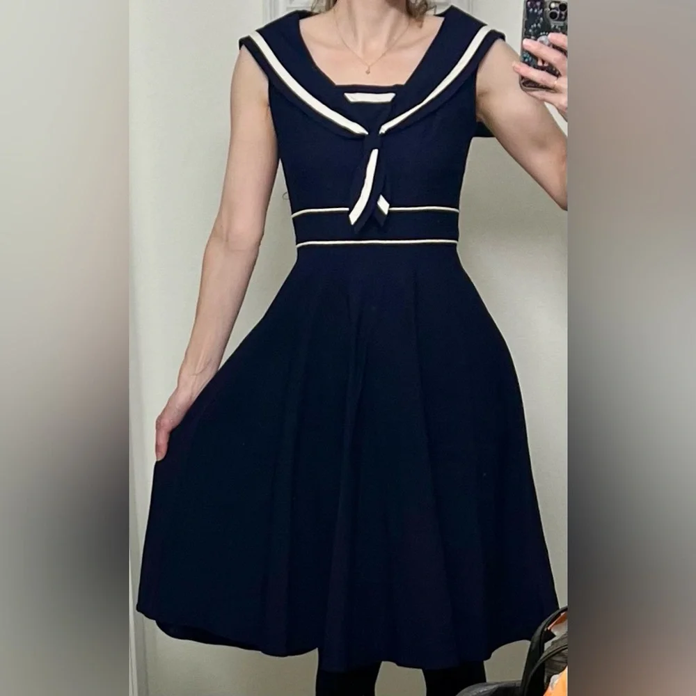 Stop Staring by Alicia Estrada - Navy Sailor Dress - size small - Vintage Retro - Picture 6 of 6